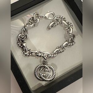 Silver Chain Bracelet with Charm